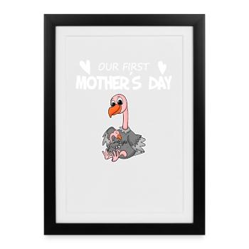 Muttertag Geschenk - Unser erster Muttertag - Gerahmtes Poster (27 × 37 cm) - Schwarz - Vorne