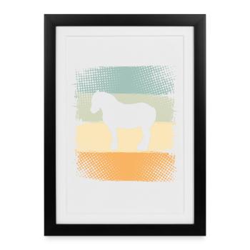 Cheval - Affiche encadrée (27 × 37 cm) - noir - Devant