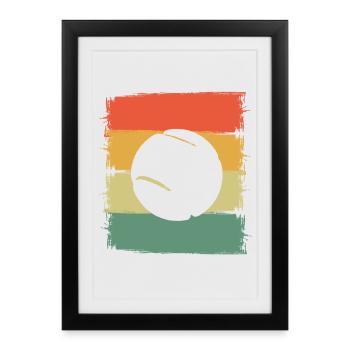 Balle de tennis - Affiche encadrée (27 × 37 cm) - noir - Devant
