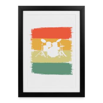 Percussion - Affiche encadrée (27 × 37 cm) - noir - Devant