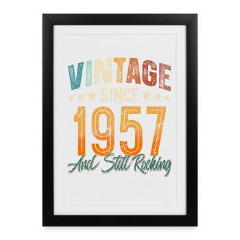 1957 Year of birth Birthday Year of construction Vintage - Framed poster (27 × 37 cm) - black - Front