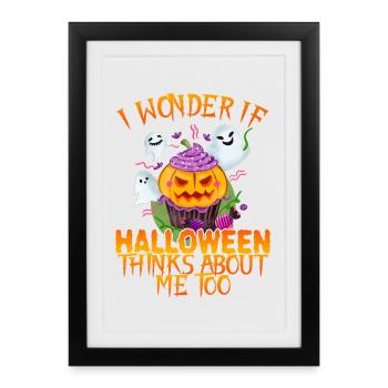 Halloween also thinks of me pumpkin - Framed poster (27 × 37 cm) - black - Front