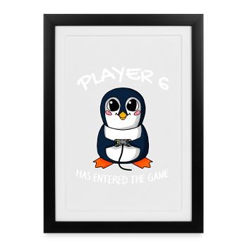 Spieler 6 hat das Spiel Betreten Baby - Gerahmtes Poster (27 × 37 cm) - Schwarz - Vorne