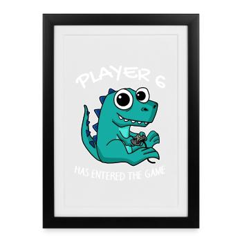 Spieler 6 hat das Spiel Betreten Baby - Gerahmtes Poster (27 × 37 cm) - Schwarz - Vorne