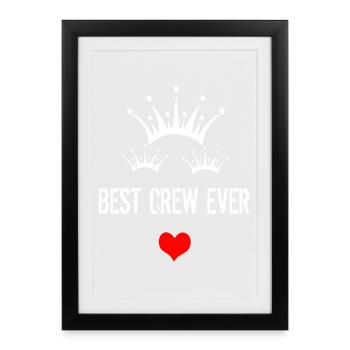 meilleur équipage de tous les temps avec couronne et cœur - Affiche encadrée (27 × 37 cm) - noir - Devant