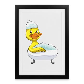 Baignoire de bain pour canards - Affiche encadrée (27 × 37 cm) - noir - Devant