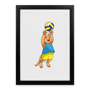 Joueuse de volley-ball félaire Volley-ball - Affiche encadrée (27 × 37 cm) - noir - Devant