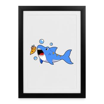 Pêche à l’hameçon pour pêcher au requin - Affiche encadrée (27 × 37 cm) - noir - Devant