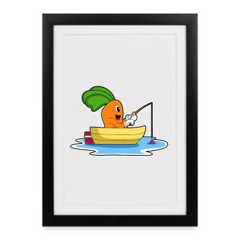 Pêche à la canne à pêche Carrot Angler - Affiche encadrée (27 × 37 cm) - noir - Devant