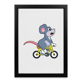Vélo souris - Affiche encadrée (27 × 37 cm) - noir - Devant