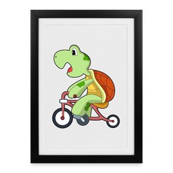 Bicyclette Tortue - Affiche encadrée (27 × 37 cm) - noir - Devant