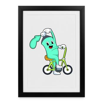Vélo à bombe aérosol. - Affiche encadrée (27 × 37 cm) - noir - Devant