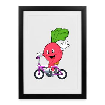 Vélo radis - Affiche encadrée (27 × 37 cm) - noir - Devant