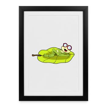 Lunettes Grenouille - Affiche encadrée (27 × 37 cm) - noir - Devant