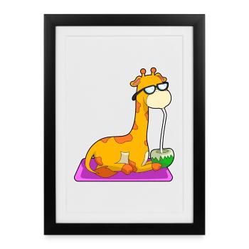 Girafe Coconut - Affiche encadrée (27 × 37 cm) - noir - Devant