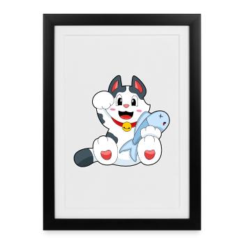 Poisson-chat - Affiche encadrée (27 × 37 cm) - noir - Devant