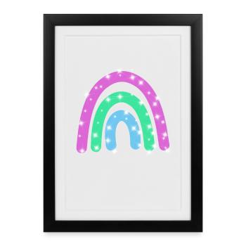 Polysexual Glitter Rainbow - Framed poster (27 × 37 cm) - black - Front