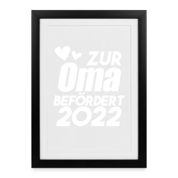 Oma 2022 - Werdende Oma 2022 - Gerahmtes Poster (27 × 37 cm) - Schwarz - Vorne
