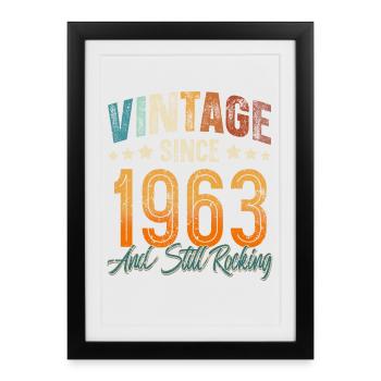 1963 Year of birth Birthday Year of construction Vintage - Framed poster (27 × 37 cm) - black - Front