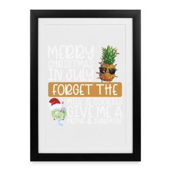 Pineapple Merry Christmas in July - Framed poster (27 × 37 cm) - black - Front