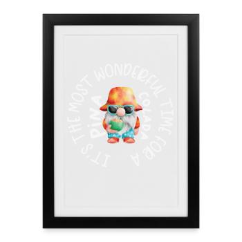 Cocktail de Noël Nain plage Pina - Affiche encadrée (27 × 37 cm) - noir - Devant