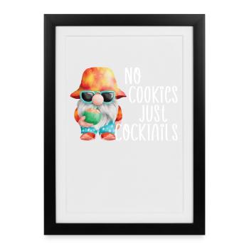 Croisière de Noël Sans Cookies Tropical - Affiche encadrée (27 × 37 cm) - noir - Devant