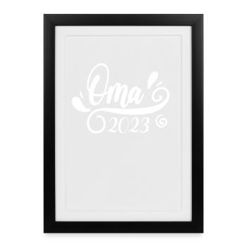 Oma 2023 - Werdende Oma 2023 - Gerahmtes Poster (27 × 37 cm) - Schwarz - Vorne