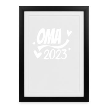 Oma 2023 - Werdende Oma 2023 - Gerahmtes Poster (27 × 37 cm) - Schwarz - Vorne