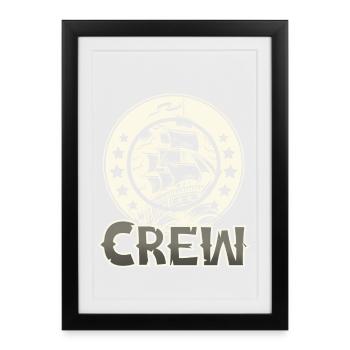 Voilier Voilier Équipage - Affiche encadrée (27 × 37 cm) - noir - Devant