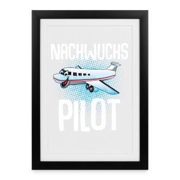 Pilot Kinder Nachwuchs - Gerahmtes Poster (27 × 37 cm) - Schwarz - Vorne