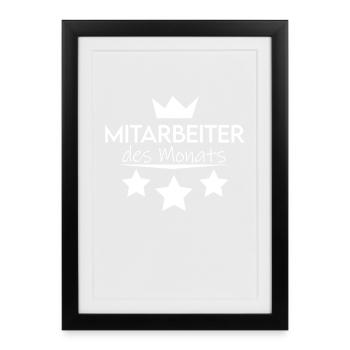 Mitarbeiter des Monats Geschenk - Gerahmtes Poster (27 × 37 cm) - Schwarz - Vorne