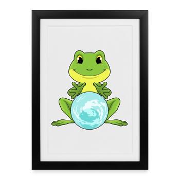 Frog Crystal Ball - Framed poster (27 × 37 cm) - black - Front