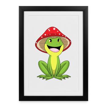 Champignon grenouille - Affiche encadrée (27 × 37 cm) - noir - Devant