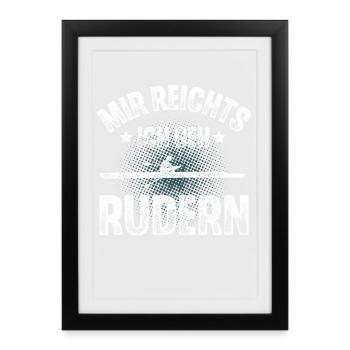 Rudern Ruderer Ruderboot - Gerahmtes Poster (27 × 37 cm) - Schwarz - Vorne