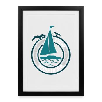 Voilier Marin Voilier - Affiche encadrée (27 × 37 cm) - noir - Devant