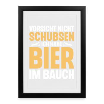 Bier Spruch Lustig Saufen - Gerahmtes Poster (27 × 37 cm) - Schwarz - Vorne