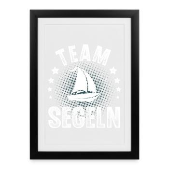 Segeln Segler Segelboot Team Crew - Gerahmtes Poster (27 × 37 cm) - Schwarz - Vorne