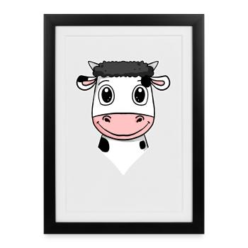 Vache - Affiche encadrée (27 × 37 cm) - noir - Devant