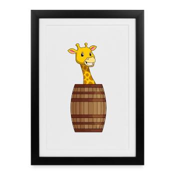 Barel de girafe - Affiche encadrée (27 × 37 cm) - noir - Devant