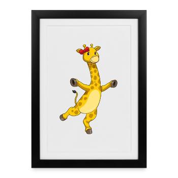Arc en poils de girafe - Affiche encadrée (27 × 37 cm) - noir - Devant