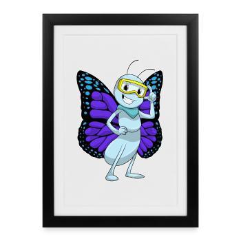 Butterfly Glasses - Framed poster (27 × 37 cm) - black - Front