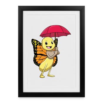 Butterfly Umbrella - Framed poster (27 × 37 cm) - black - Front
