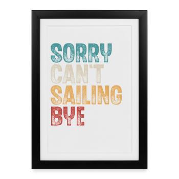 Voilier Voilier Voilier Rétro Vintage - Affiche encadrée (27 × 37 cm) - noir - Devant