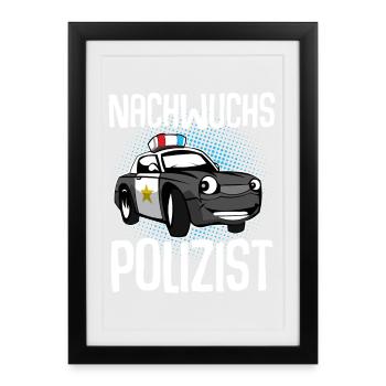 Nachwuchs Polizist - Gerahmtes Poster (27 × 37 cm) - Schwarz - Vorne