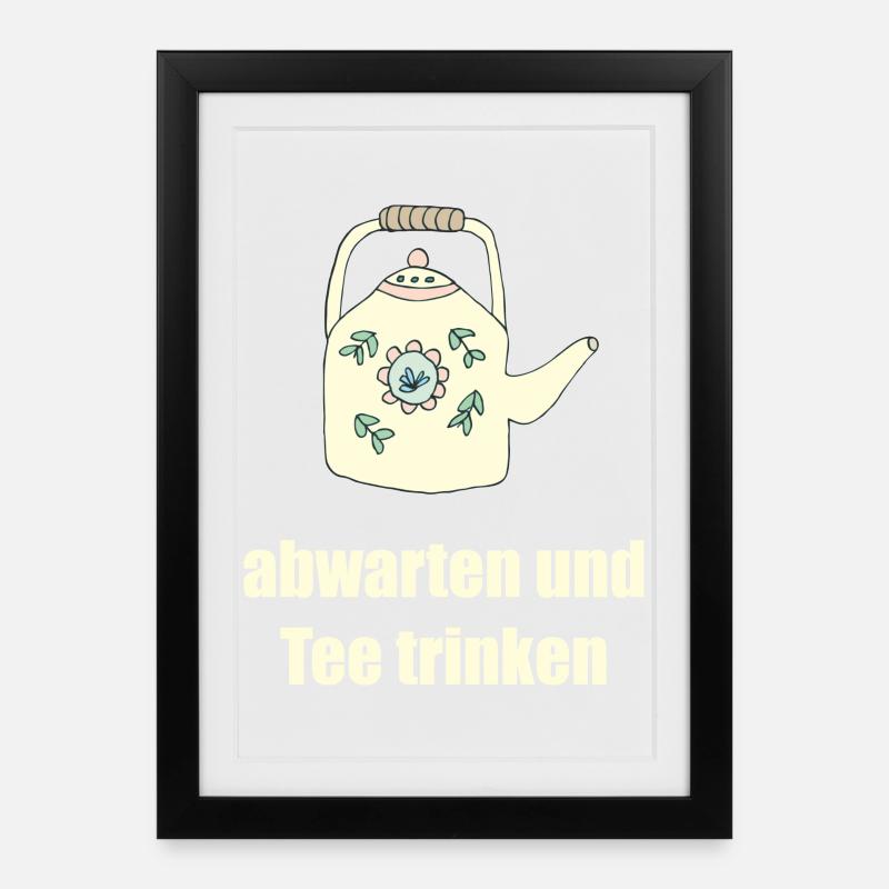 teetrinken 2 - Gerahmtes Poster (27 × 37 cm) - Schwarz