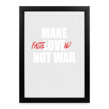 Carnaval de Cologne Faire Fastelovend Pas La Guerre Amour Kölsch - Affiche encadrée (27 × 37 cm) - noir - Devant