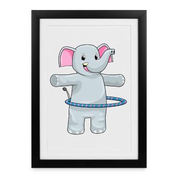 Gymnastique d’entraînement Elephant Hoop - Affiche encadrée (27 × 37 cm) - noir - Devant