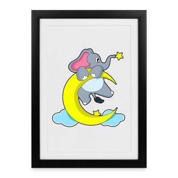 Elephant Moon - Framed poster (27 × 37 cm) - black - Front