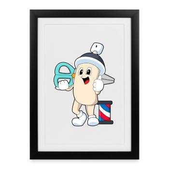 Laca pour coiffure ciseaux - Affiche encadrée (27 × 37 cm) - noir - Devant