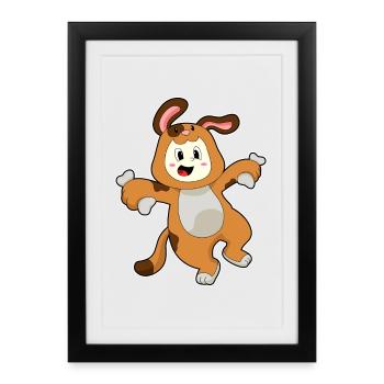 Oreilles de lapin chien - Affiche encadrée (27 × 37 cm) - noir - Devant